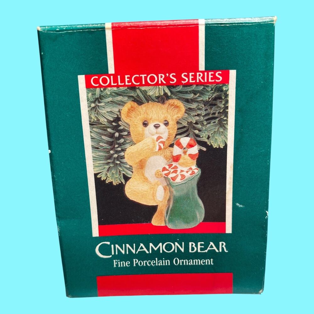 Vtg 1989 Cinnamon Bear Hallmark Christmas Ornament Original Box Peppermint